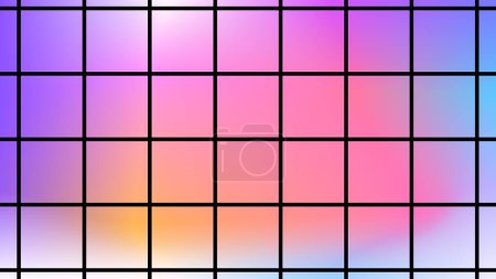 Title: Black grid ines over cute mesh gradient of colors presentation abstract background