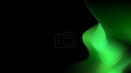 Illustration for Glowing jade green simple black and gradient background - Royalty Free Image