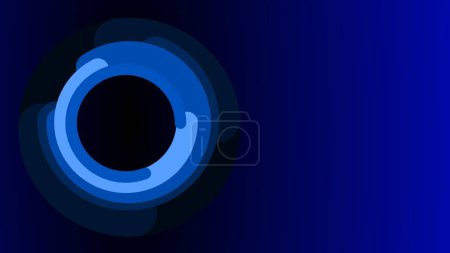 Illustration for Camera futuristic lens topic placeholder over dark blue gradient background - Royalty Free Image