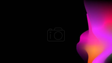 Illustration for Glowing purple pink 3d frame over black background - Royalty Free Image
