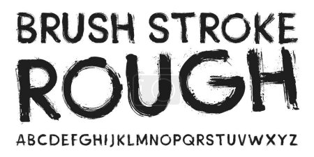 Ilustración de Brush Stroke Rough Font. Pinceladas en capas hechas a mano creadas a partir de escaneos de alta resolución - Imagen libre de derechos