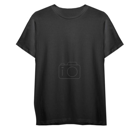 Schwarzes T-Shirt isoliert auf weißem Hintergrund