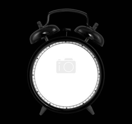 Photo for Blank old clock mockup isolated on black background - Royalty Free Image