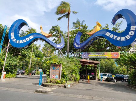 Foto de The entrance gate of Waterbom, the biggest water ride in Bali. Bali - Indonesia ; January 1, 2023. - Imagen libre de derechos