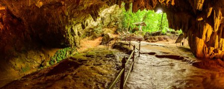 Panorama view of Thamluang cave in Thamluang Khunnam Nangnon National Park, Chiang Rai province.