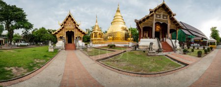 Photo for CHIANG MAI, THAILAND - May 11, 2020 : Wat Phra Sing Waramahavihan is the temple that is very important in Chiang Mai province, Thailand. - Royalty Free Image