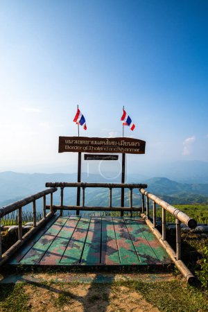 Photo for Border of Thailand and Myanmar at Doi Chang Mub base, Thailand. - Royalty Free Image