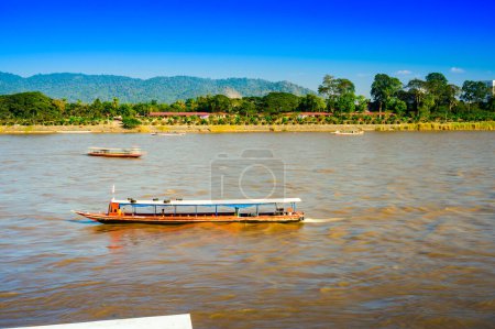 Photo for Laos beside Mae Khong River at Chiang Saen District, Chiang Rai Province. - Royalty Free Image