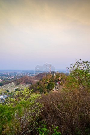 Photo for Khiriwong Temple Viewpoint with Nakhonsawan Cityscape, Nakhonsawan Province. - Royalty Free Image