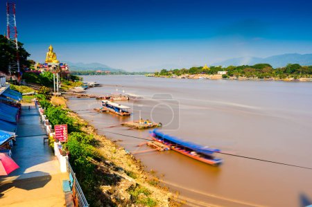 Photo for CHIANG RAI, THAILAND - December 15, 2019 - The Golden Triangle in Chiang Saen District, Chiang Rai Province. - Royalty Free Image
