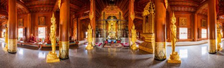 Photo for CHIANG MAI, THAILAND - April 24, 2020 : Pra Chao Tan Jai statue in Lanna style building, Chiang Mai province. - Royalty Free Image