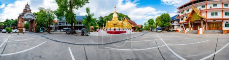 Téléchargez les photos : CHIANG MAI, THAILAND - May 2, 2020 : Chai Mongkon temple of Chiang Mai province, Thailand. - en image libre de droit