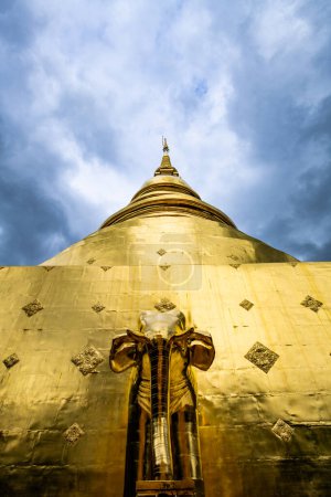 Photo for Golden pagoda in Phra Singh temple, Thailand. - Royalty Free Image