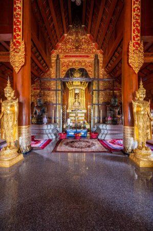 Photo for Pra Chao Tan Jai statue in Lanna style building, Chiang Mai province. - Royalty Free Image