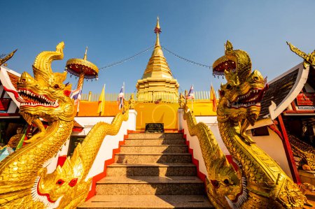 Photo for Golden pagoda of Phra That Doi Kham temple, Chiang Mai province. - Royalty Free Image