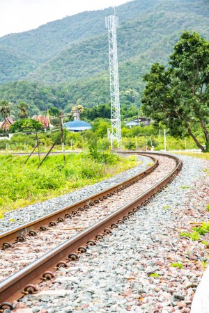 Photo for Railway in Lamphun province, Thailand. - Royalty Free Image
