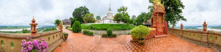 Photo for CHIANG RAI, THAILAND - July 18, 2020 : Panorama of Wat Phrathat Pha Ngao View Point, Chiang Rai Province. - Royalty Free Image