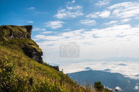 Photo for Phu Chi Fa View Point with Fog Sea in Chiangrai Province, Thailand. - Royalty Free Image