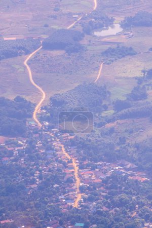 Photo for Top View of Country Village at Phu Chi Fa View Point, Thailand. - Royalty Free Image