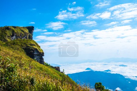 Photo for Phu Chi Fa View Point with Fog Sea in Chiangrai Province, Thailand. - Royalty Free Image