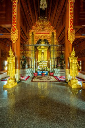 Photo for Pra Chao Tan Jai statue in Lanna style building, Chiang Mai province. - Royalty Free Image