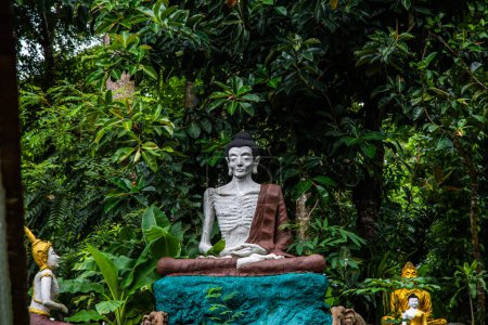 Téléchargez les photos : La statue de l'ascèse de Bouddha dans le temple Phra That Pha Ngao, Thaïlande. - en image libre de droit