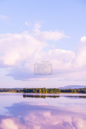 Landscape view of Mae Tam reservoir, Thailand.