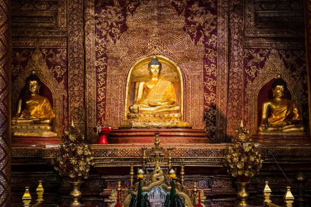 Photo for Phra Phuttha Sihing Buddha at Phra Sing Waramahavihan Temple, Thailand - Royalty Free Image