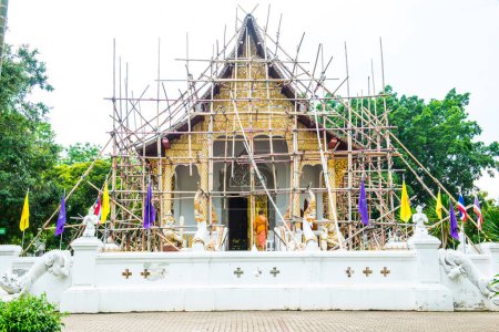 Thai Style Lanna Church of Darabhirom Forest Monastery at Chiangmai Province, Thailand.