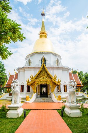 Prabudabath Si Roi Pagoda of Darabhirom Forest Monastery at Chiangmai Province, Thailand.