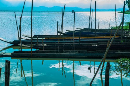 Native Thai boat in Kwan Phayao lake, Thailand.