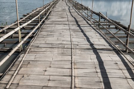 The bamboo bridge in Kwan Phayao lake, Phayao province.