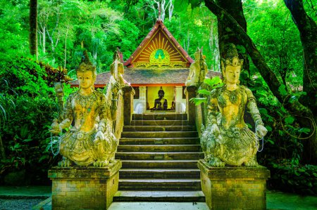 Wat Palad, Wat Pha Lat oder Pha Lat Tempel. Dieser Waldtempel hat eine schöne und alte Architektur im Lanna-Stil, Provinz Chiang Mai.