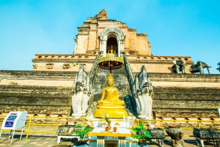 Ancient pagoda of Chediluang Varaviharn temple, Thailand.