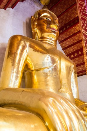 Big buddha statue in Si Khom Kham temple at Phayao province, Thailand