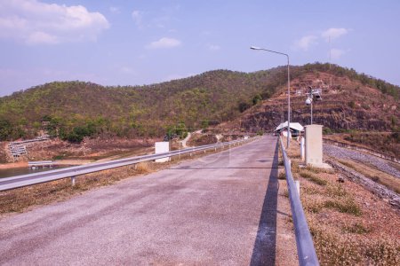 Road on Mae Ngat Somboon Chon dam, Thailand