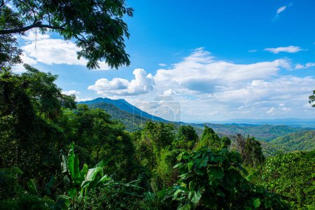Vue sur la montagne au point de vue de Kwan Phayao, Thaïlande.