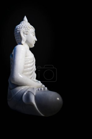 Photo for White Buddha statue with black background, Thailand. - Royalty Free Image