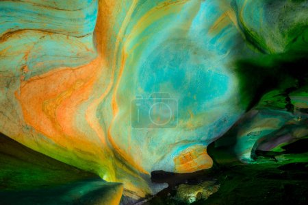 Mae Sap Cave or Rainbow Cave, this cave is formed from the arrangement of rock layers with beautiful patterns and colors in Chiang Mai Province, Thailand.
