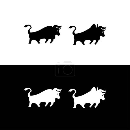 Photo for Running bull animal vector logo template design - Royalty Free Image