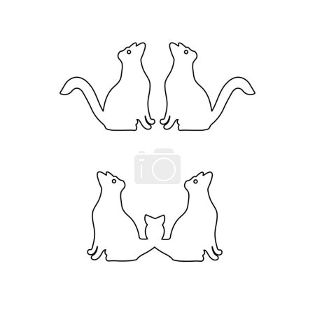 Photo for Line art cat animal logo design - Royalty Free Image