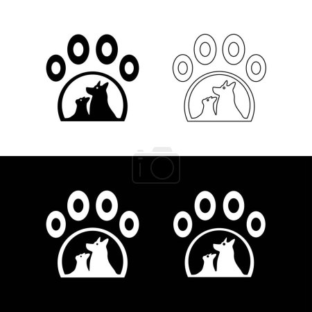 Illustration for Paw cat and dog animal logo design - Royalty Free Image