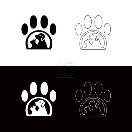 Photo for Paw cat and dog animal logo design - Royalty Free Image