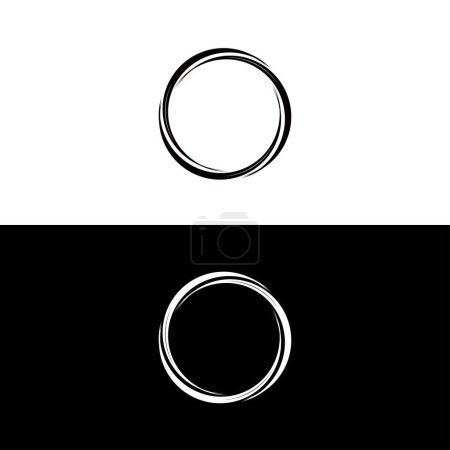 Photo for Black and white circle vector logo template design - Royalty Free Image