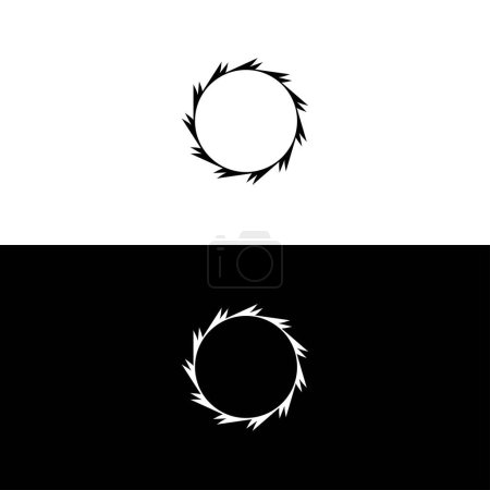 Black and white circle silhouette design  