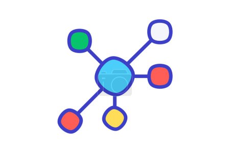 Illustration for Big data, connection, network, science fully editable vector fill icon - Royalty Free Image