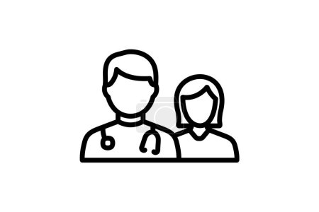 Illustration for Doctor, medical team fully editable vector fill icon - Royalty Free Image