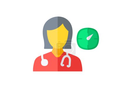 Illustration for Doctor on duty, medical fully editable vector fill icon - Royalty Free Image