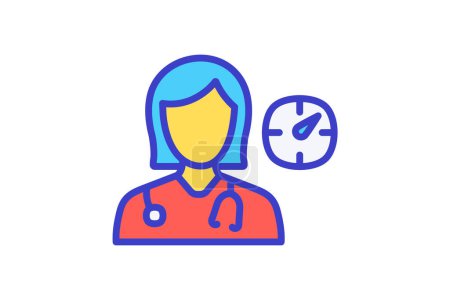 Illustration for Doctor on duty, medical fully editable vector fill icon - Royalty Free Image