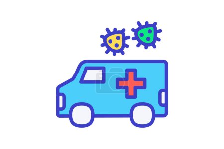 Téléchargez les illustrations : Ambulance, caroona icône de remplissage vectoriel entièrement modifiable - en licence libre de droit